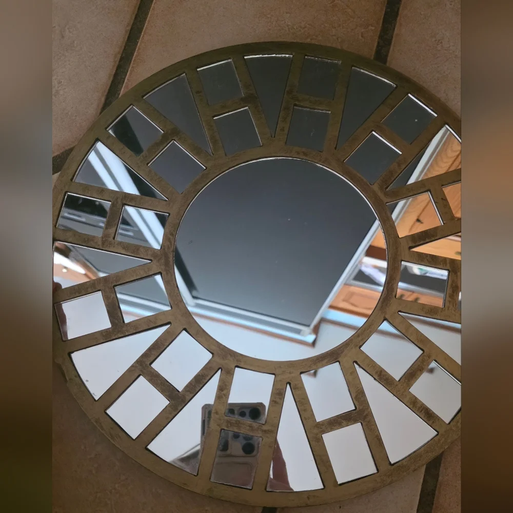 The Faces Of The Millennium 13×13×13 Wall Mirror. Gold.